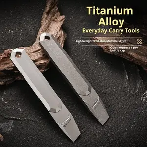 Portable Titanium Alloy Pry Bar Bottle Opener Screwdriver, Multi-Functional Outdoor Emergency Tool, Compact Self-Defense Accessory