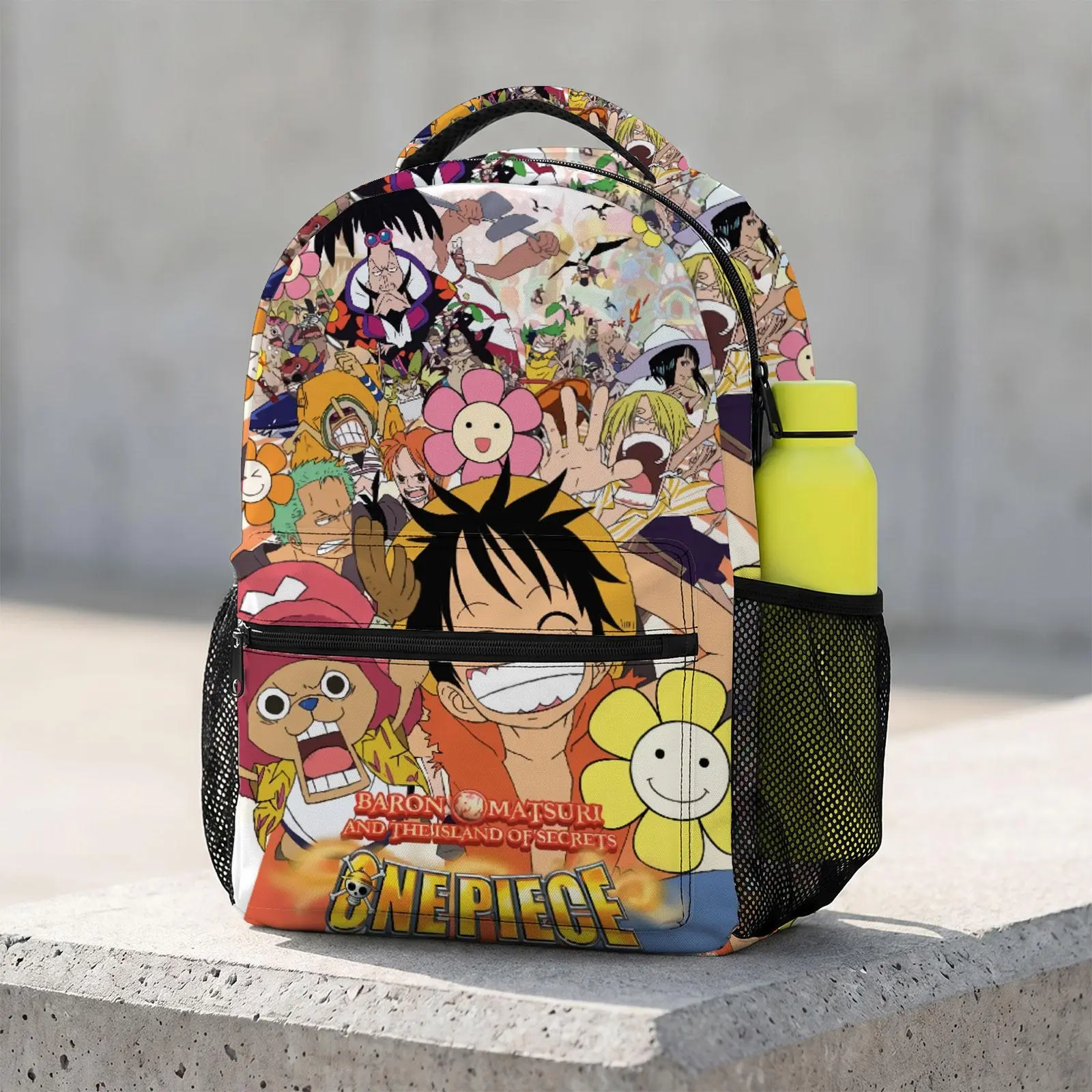 One-Piece Trending Cute Cartoon Laptop Backpack | Aesthetic Print Travel Daypack | Durable Lightweight Schoolbag Bookbag for Men & Women