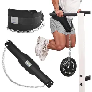 Dip Belt With Chain For Weight Lifting Optimal For Pull Ups Dips Squats Weightlifting Belt Squat Attachment Workout Dipping Belt - Unisex Gym Equipment