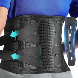 Back Brace for Lower Back Pain Relief, Carbon Fiber Support, Ergonomice Curved, Ultra-thin Air Mesh, Lightweight and Adjustale Design