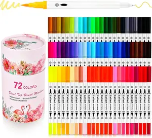72 Colors Dual Tip Fine & Brush Pens Art Markers, Aesthetic Cute Preppy Stuff School Supplies, Coloring Markers for  Artist Adult Book Cards Drawing Craft Kit Mothers Day  for Mom