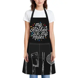 Cute Apron Women Home Kitchen Cooking Baking Gardening Mom Adjustable Bib with Pockets Aprons Mandiles Funny