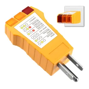 Outlet Tester for Standard North  AC - Socket Tester for GFCI, Open Ground, Open Neutral, Open Hot, Hot/Ground Reverse, Hot/Neutral Reverse, and Correct Wiring Testing