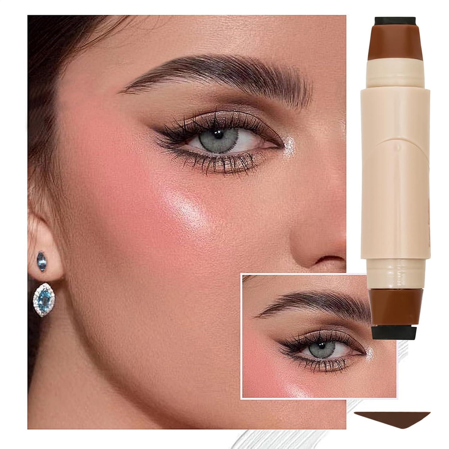 Rotating eyeliner stamp pen — dual-ended design with cat-eye stamp, quick color payoff, long-lasting smudge resistance, easily creates 3D wing lines, all-day wear without smudging; liquid eyeliner pen
