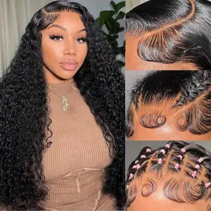 StarHair 5x5 Transparent Glueless Lace Closure Wig Brazilian Virgin Hair Body Wave 18-28 Inch 1B Natural Black Lace Medium Cap Adjustable Free Part