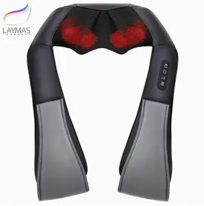 Laymas Shiatsu Neck  Shoulder and Back Massager Neck Massage Pillow for Neck, Back, Shoulder, Foot, Leg Massage, Relieve Muscle Pain, Black,Perfect Present Faux Leather Lightweight Thanksgiving gift, Christmas Gift TikTokShopBlackFriday