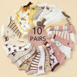 10pcs Women's Breathable Ankle Socks - Cute Animal Patterns, Soft Polyester Blend, Perfect for Casual Wear