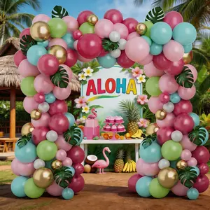 148pcs Hawaii Theme Balloon Arch Garland Set, Tropical Party Decor, Summer Beach Birthday Party Decoration, Beach Wedding, Essential Balloon Decor, Hawaiian