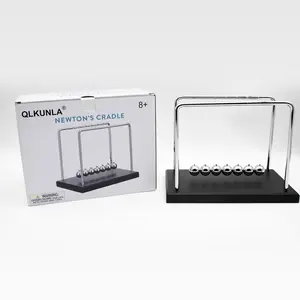 Five-Ball Seven-Ball Black Wooden Base Newton Pendulum Ball Stainless Steel Perpetual Motion Ball Chaos Pendulum Collision Ball Creative Ornament,Christmas Ideal Gifts