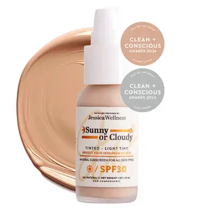 Sunny or Cloudy SPF 30 Mineral Skin Tint Sunscreen | Non-Nano Zinc, Aloe Vera, Matte, Hydrating Tinted Moisturizer & Foundation for Sensitive Skin
