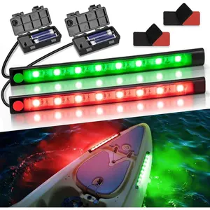 Battery Powered LED Navigation Lights for Boats, IP67 Waterproof LED Kayak Lights for Night Kayaking, Powered by 2 AA Batteries, Suitable for Dinghy and Paddle Board