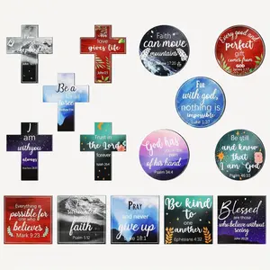 15pcs Inspirational Refrigerator Magnets with Bible Verses Inspirational Magnets Faithful Locker Magnets Inspired Fridge Magnets Christian Motivational Magnets for Fridge, 3 Shapes(Scenery)