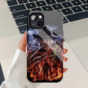 Halloween Freddy Krueger Iconic Horror Movie-Themed Durable Mobile iPhone Case: Impact-Resistant PBT+TPU Dual-Layer Protective Cover, Works with iPhone 16/15/14/13/12/11 Pro Max/Plus