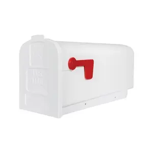 Gibraltar Mailboxes 5063672 Parsons Classic Plastic Post Mount Mailbox, White