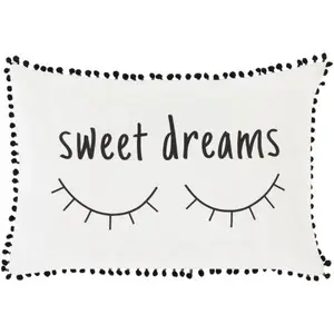 Dreamy Lumbar Pillow, White, Black