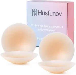 Ultra-thin Nipple Covers for Women - 2 Pairs, Sticky Adhesive Silicone Nipple Pasty, Reusable Pasties Nipple Covers