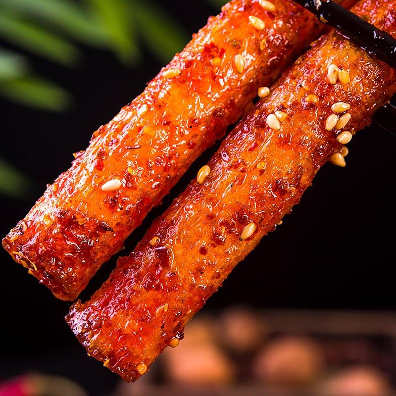 TXDYNLLK Latiao Spicy Strips 3 Packs Latiao Spicy Gluten Classic Chinese Special Snack Food, Vegan, , , 68g/2.39 Ounces per Pack (Pack of 3)