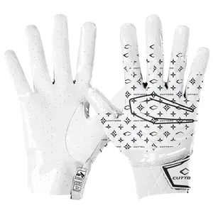 Cutters White/Black Lux Rev Pro 5.0 Limited-Edition Football Receiver Gloves with Air C-TACK Grip & Breathability for Enhanced Performance - Football Equipment