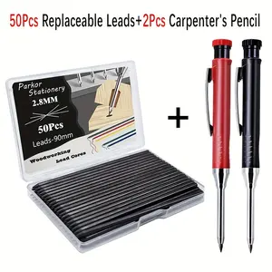 2.8mm Woodworking Pencil with Special Replacement Core, Suitable for Ceramic Tile Metal Floor Marking Pens and Globally Popular Automatic Pencils, Mechanical Pencils Set, Office Stationery Supplies