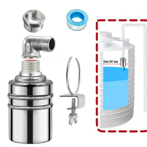 304 Stainless Steel Automatic Float Valve - No Electricity Auto Shut-Off, 1/2" & 3/4" Corrosion-Resistant for Water Tanks, Ponds, Pools, Fountains