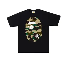 BAPE 1st Camo Big Ape Head Tee Black Yellow Men's Short Sleeve T-Shirt