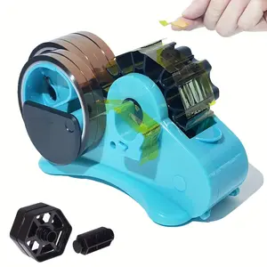 Yooma Blue Heat Tape Dispenser Sublimation - Multiple Roll Cut Heat Tape Dispenser To PreCut 1.4'' Pieces For Heat Press/Mug Press Machine, 1+3'' Core, Semi-Automatic Tape Dispenser With Compartment Slots
