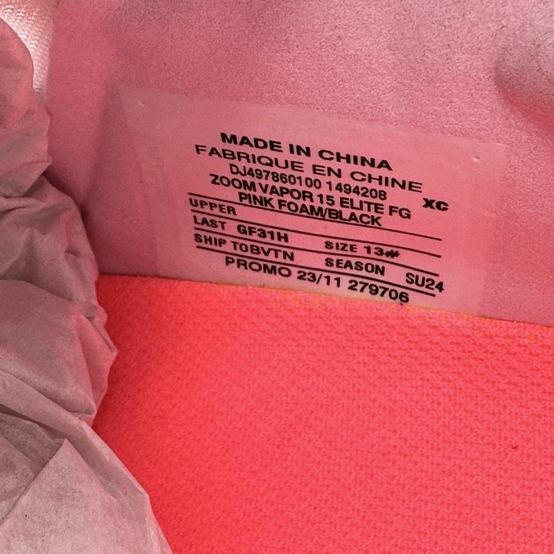 Nike Mercurial Zoom Vapor 15 Elite FG Pink Soccer Cleats DJ4978-601 Mens 13 SAMPLE