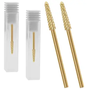 2Pcs 3/32" Cuticle Bit Gel Remover Drill Bit, Remove Dead Skin Small Cone Clean Medium Grit Carbid Professional Manicure Tool for Electric Nail Drills Conical Accessories for Home Use Nail Salons