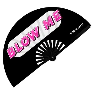 Blow Me EDM Rave Folding Hand Fan - God Glam It