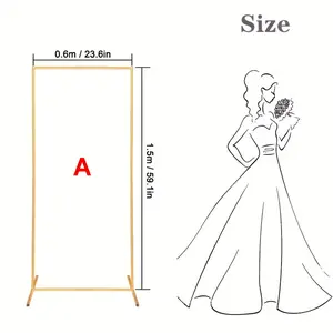 1 gold metal arch frame suitable for weddings, perfect for weddings and birthday parties, versatile for indoor and outdoor decoration, sturdy structure, easy to assemble, perfect for birthdays and ceremonies.