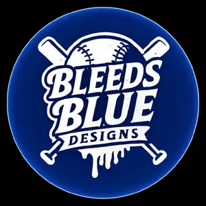 Bleeds Blue Designs shop logo