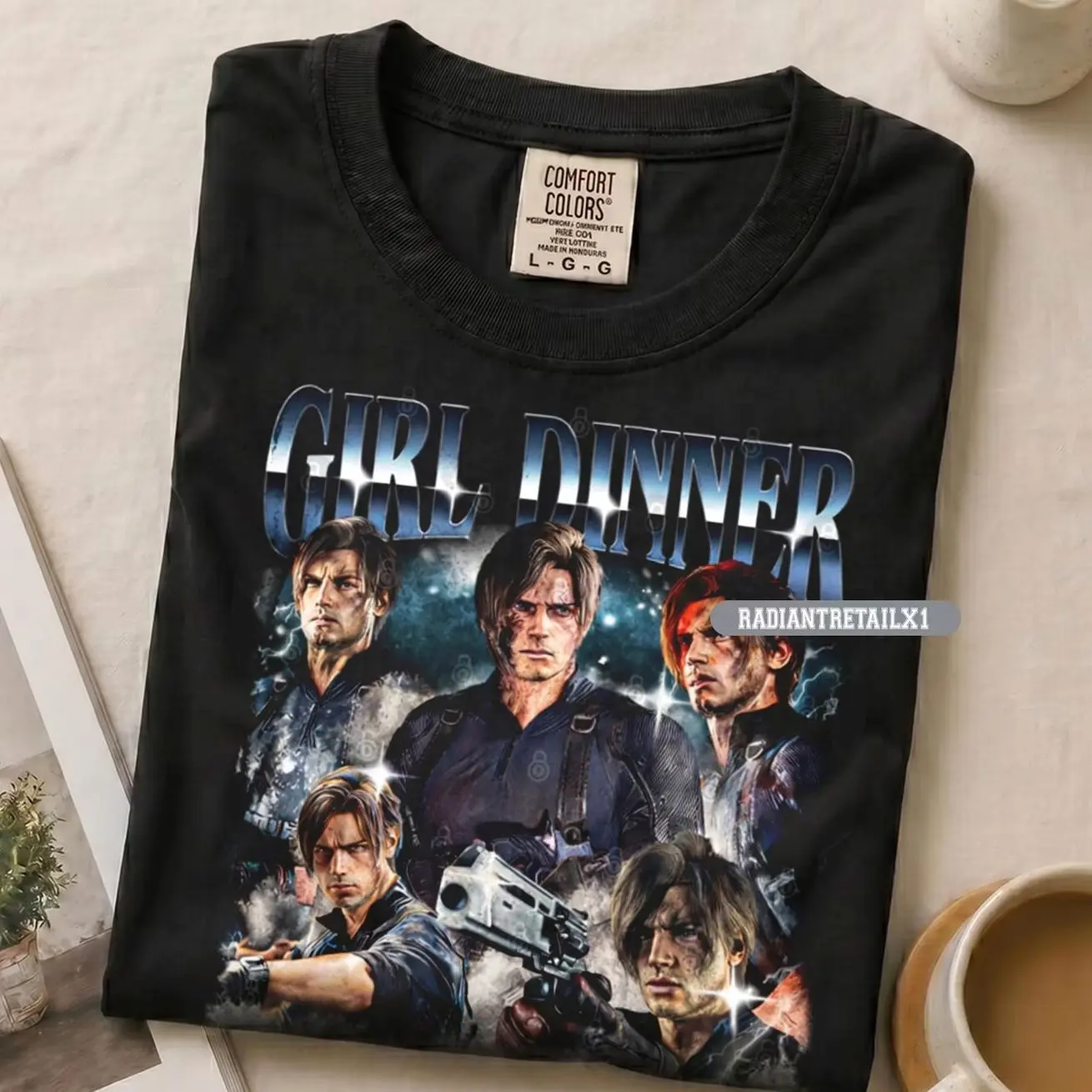 Leon Kennedy, Girl Dinner Resident Evil Vintage T-Shirt, Gift For Woman and Man Unisex Sweatshirt, Unisex Funny Graphic Tee 2ZJ
