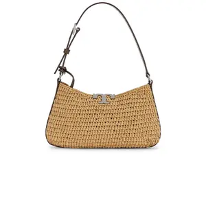 Tory Burch Eleanor Straw Slim Shoulder Bag in Honeycomb