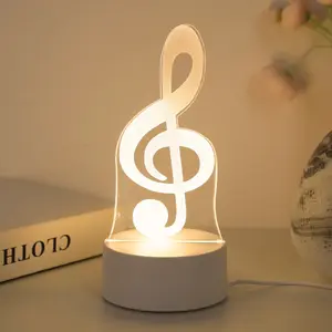 USB Powered 3D Music Note Night Light, Home Decor Light, Home Decoration Lamp, Creative Bedside Lamp for Bedroom & Living Room Decor, Perfect Birthday Gift Idea