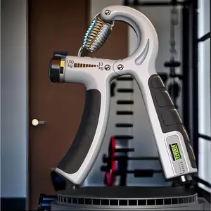 Electronic Hand Grip Strengthener - 5-60kg Adjustable Resistance Forearm Gripper with Digital Display, Reinforced Steel Spring, TPR Anti-Slip Handle & Bottom Zero Reset Button home gym system
