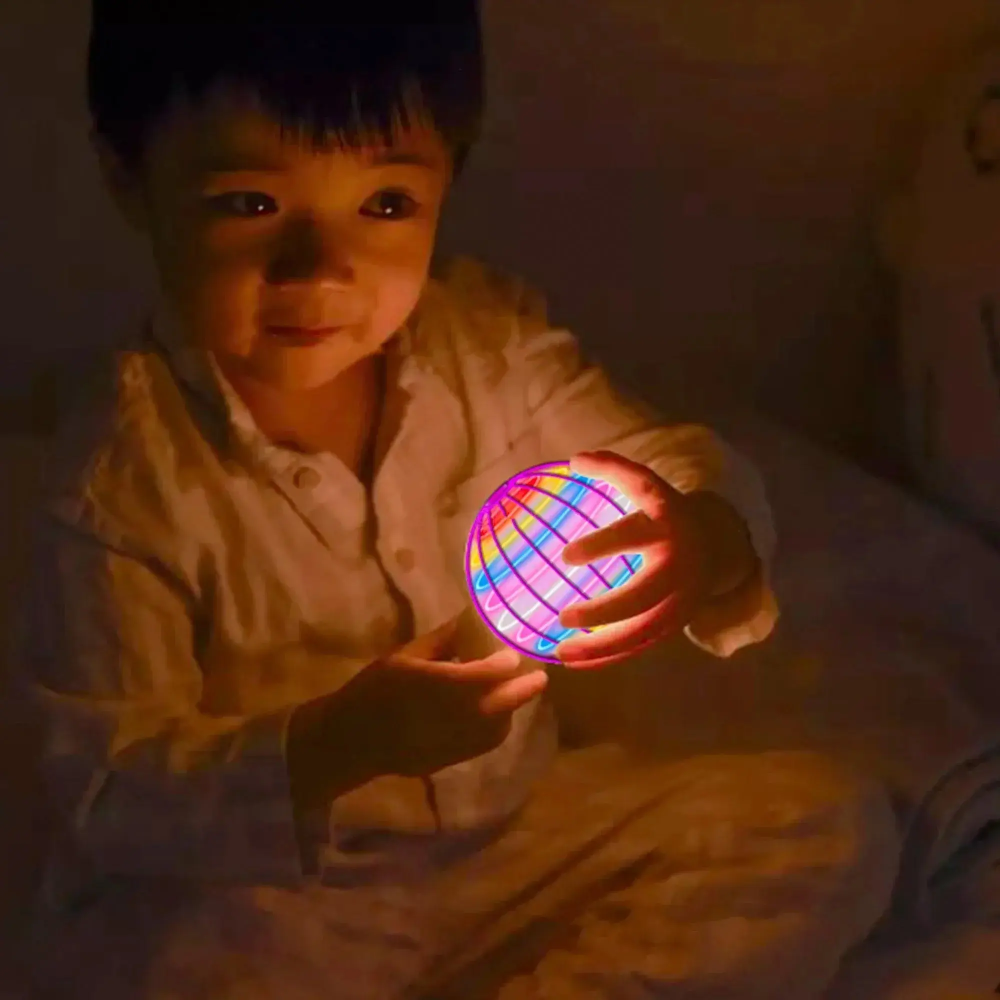 Flying Orb LED Ball - BPA-Free Drop-Resistant Boomerang Hover Drone, Dynamic Neon Lights, Flying Toy for Kids Ages 4+