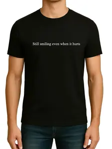 Limited Edition Men’s Text T-Shirt – Black | Slim Fit | Crew Neck | Soft Poly-Cotton