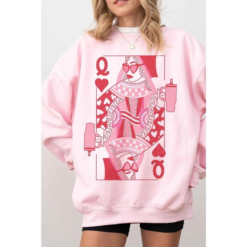 Queen of Hearts Sweatshirt Valentines Sweatshirt Tumbler Valentine Sweatshirt Valentines Day sweatshirt Valentines Sweater Trendy Girl Era