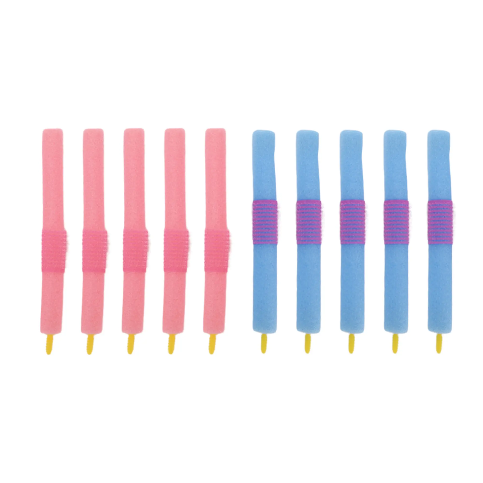 VOCOSTE Durable Convenient Sponge Foam Hair Roller for Women 6.50"x0.71" Pink Blue 10pcs