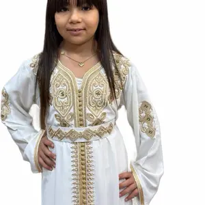 Moroccan Kaftans with Intricate Gold Embroidery and Gemstone Accents for Festive Wear