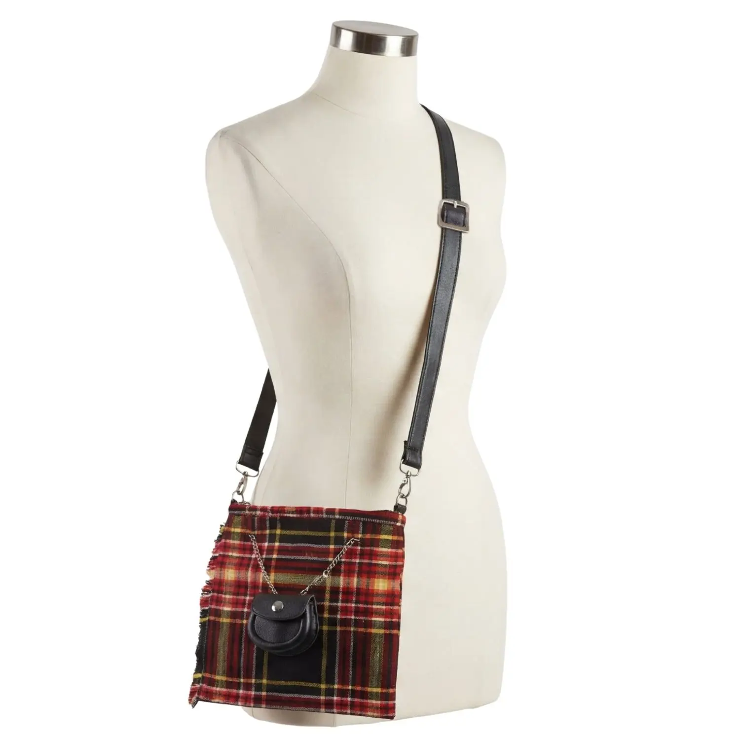 Women's Fire Department Tartan Pattern Crossbody Purse, Stylish Purses Crossbody Bag for Daily Use