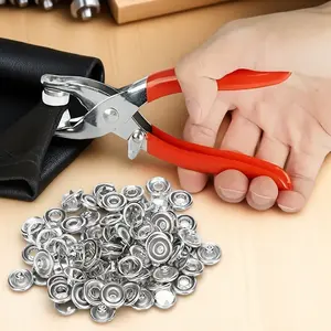 Heavy Duty Metal Hole Punch Set with Non-Slip Grip, Durable Eyelet Tool for DIY Jeans and Leather Craft