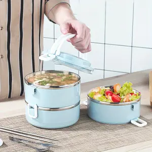 Double Layer Stainless Steel Lunch Box Insulated Bento Box with Lid for Students and Adults Leakproof Food Containers