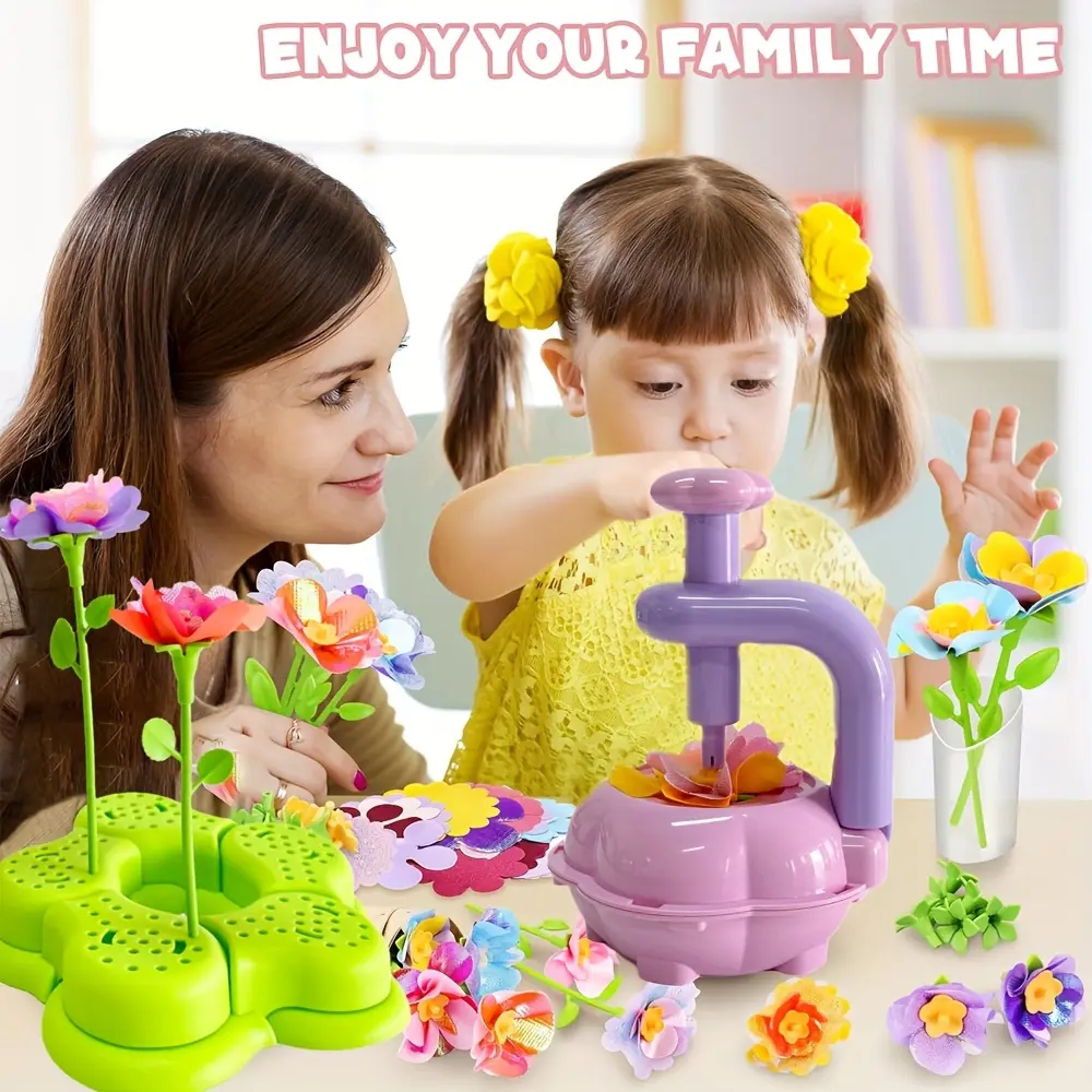 Children's Woven Fabric Everlasting Bouquet Craft Kit - DIY School Activity Toy with DIY Material, for Children Who Love Crafting, Enhances Creativity & Fine Motor Skills, Ideal Birthday Gift, School Crafts