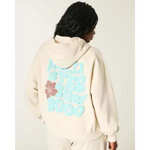 Hollister Feel Good Easy Zip-Up Logo Graphic Hoodie