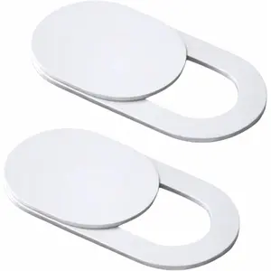 Webcam Cover Slide, [2 Pack] Ultra-Thin White Laptop Camera Cover Compatible with MacBook, Laptop, PC, iMac, iPad, , and  -  Protector with 0.022in Thin Design (White)