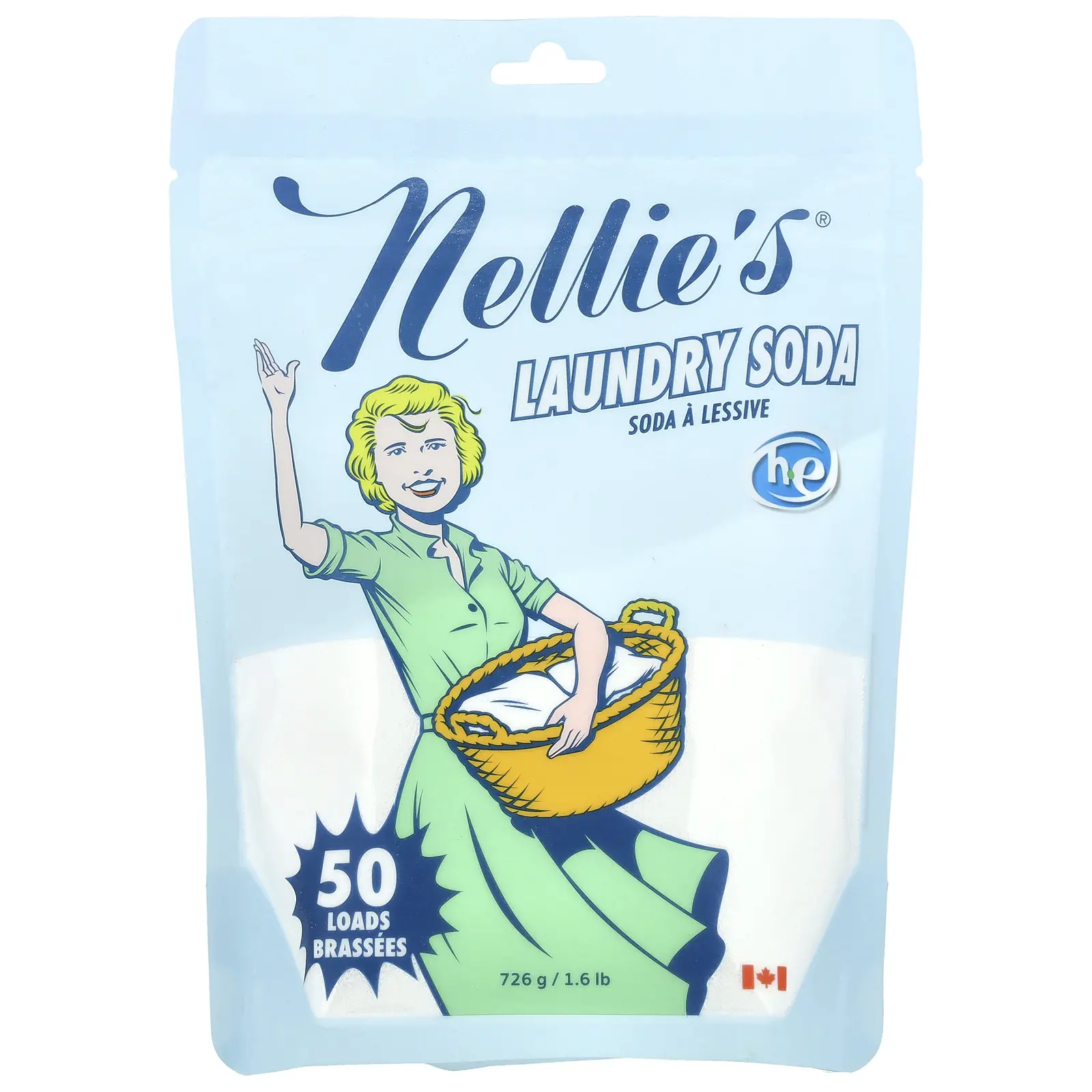 Nellie's Laundry Soda, Fragrance Free, 50 Loads, 1.6 lb (726 g)