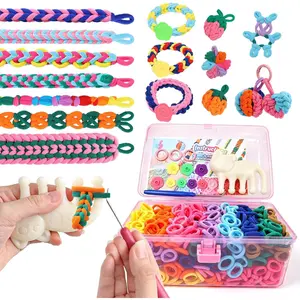 Bracelet Making Kit for Girls Ages 6-12 - Arts and Crafts for  Weaving Loom Bracelets Kits -1000+ Colorful Elastic Cloth Loom Bands -  Birthday  for Girls Boys 7 8-12
