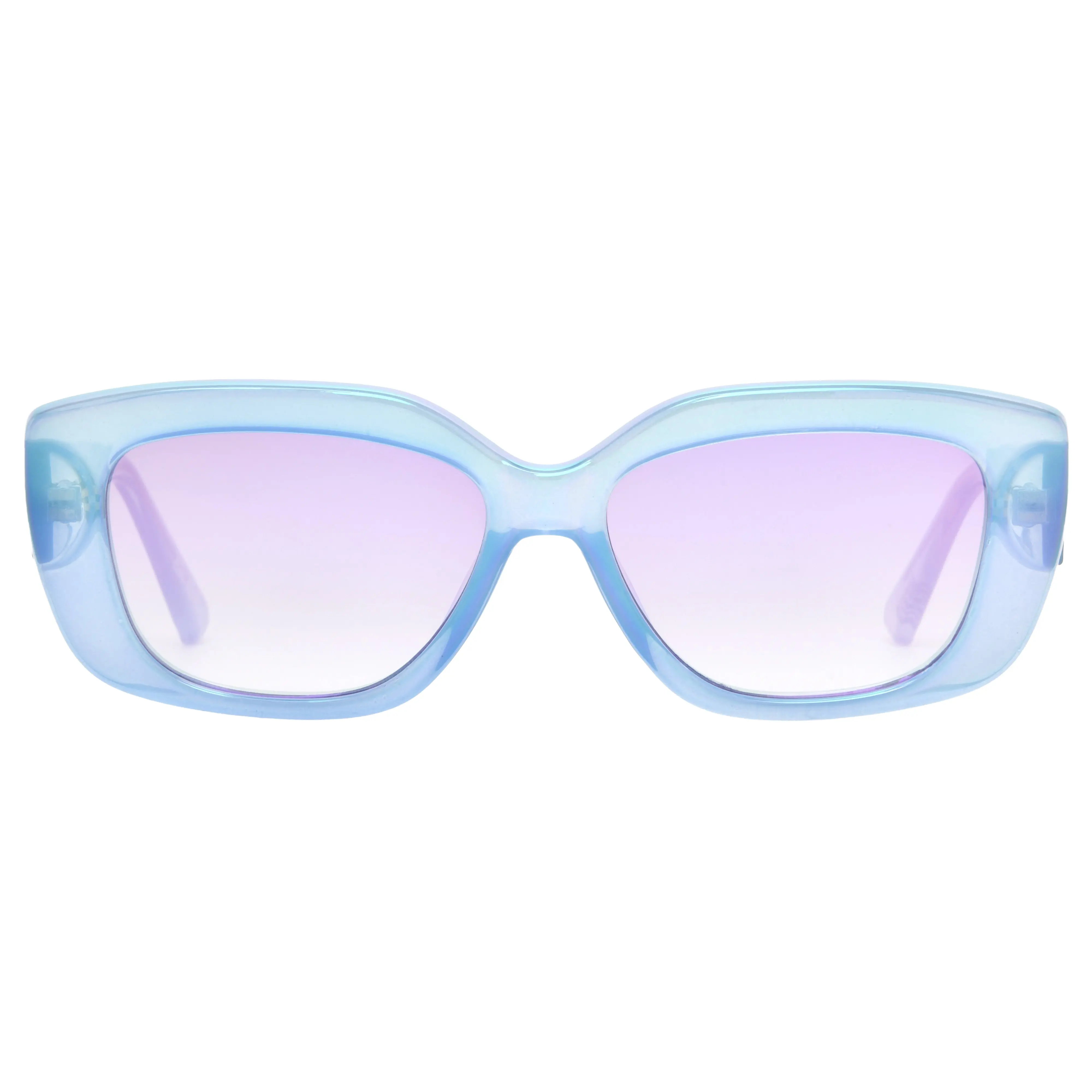 Bubble of Brilliance Pastel Blue Sunglasses Inspired by Glinda's Iconic Bubble from Wicked For Good with Pink Iridescent Wristlet and Cleaning Cloth
