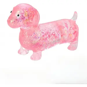 Shiny and soft dachshund squishy toy, bubble gum squishy toy, stress relief ball, venting ball toy, stress-relief gadget